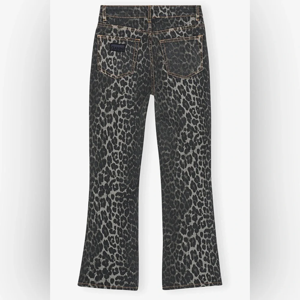 Never worn GANNI Dark Leopard Print Jeans - Picture 2 of 7